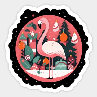 Flamingo Flock Sunset, Love Flamingos Sticker